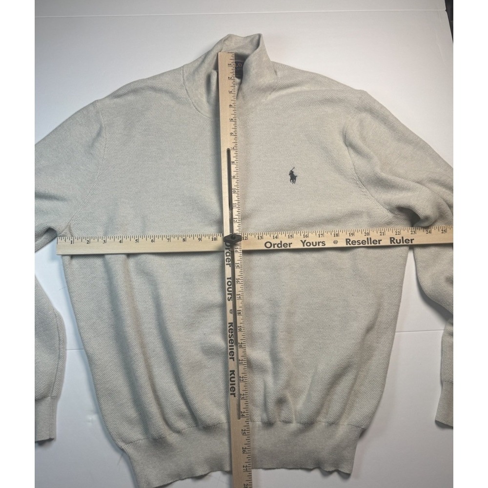 Polo Ralph Lauren Quarter Zip Sweater Men's XXL Pima Cotton Oatmeal Pullover - Picture 5 of 5